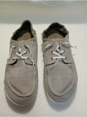Crevo Shoes  Mens Size 12 Casual Canvas Gray Lace-Up Lightweight Textured Sole